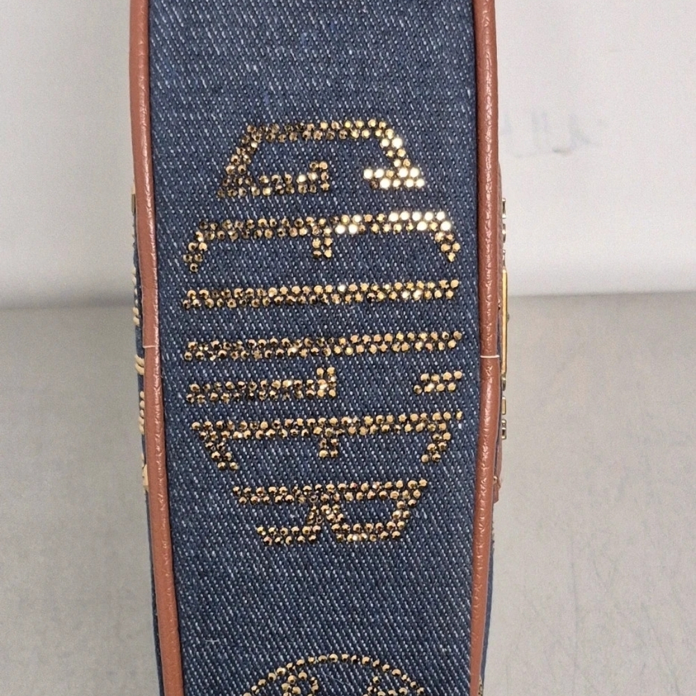 NWT Kurt GEIGER Denim Crossbody Bag with Gold Stud Accents - Picture 5 of 7